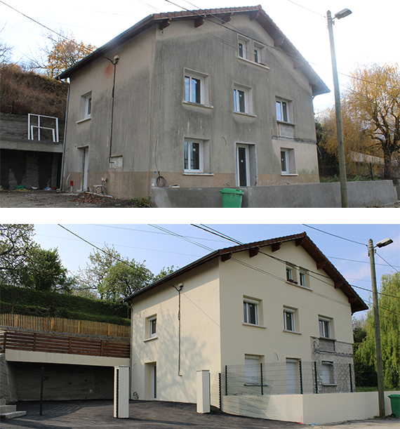 Réhabilitation d'une maison pour créer trois logements sociaux