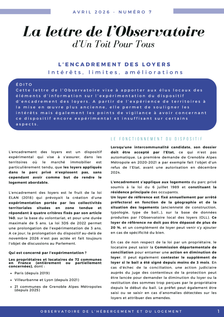 Lettre de l'Observatoire - Encadrement des loyers-1